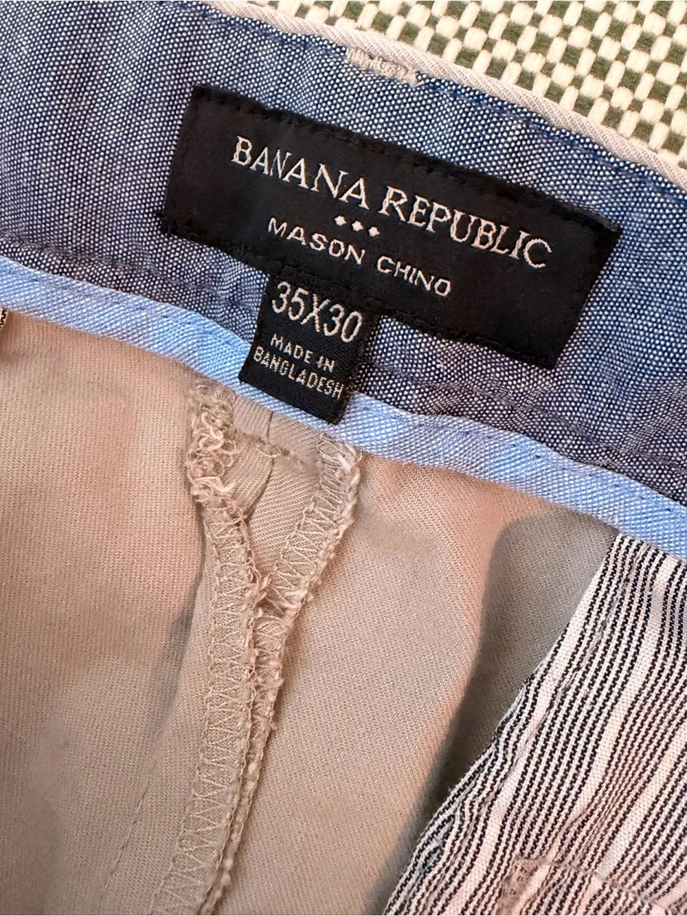 Banana Republic Men's Mason Chino- Light Tan 35x30 #108